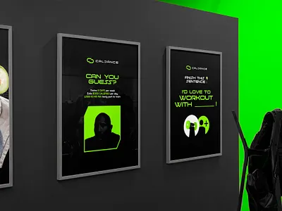 Guess the athlete poster design for CalDance web3 fitness tech athlete black bold brand design branding cool crypto design fitness futuristic graphic design green guess minimal post post design poster poster design tech web3