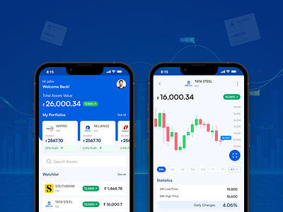 Stock Trading Mobile App UI Design app design dashboard finance financial app fintech invest ios mobile app mobile ui stock trade trading ui ux