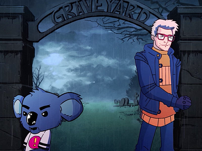 FRND - Graveyard (2019). 2d animation cel celanimation design frnd gif gifs graphic design graveyard illustration koala motion motion graphics music musicvideo rain song