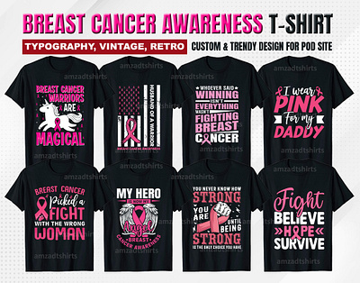 Breast Cancer Awareness Tshirt Design 3d amzadtshirts branding graphic design logo