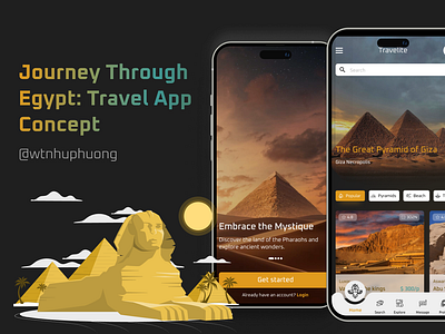 Journey Through Egypt: A Travel App Concept app design figma travel app ui ux