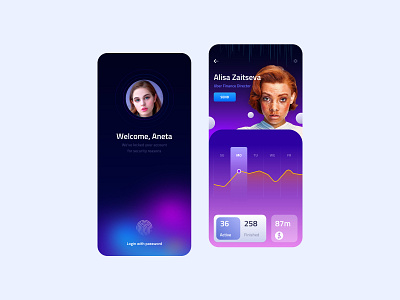 finance app active app digital design figma finance app finance director finished graph cash kit locked account login with password mobile product profile mobile stats ui ux wallet app welcome screen