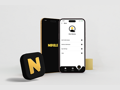 Food Ordering App - Nibble option page branding logo ui