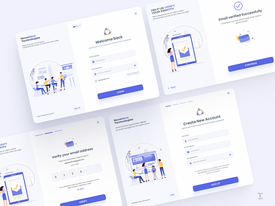 Sign-in/Sign-up pages blue clean create account email verfication forget password illustration login design login page modern design onboarding onboarding design sign up sign up and sign in design sign up page signup design ui ui design uiux ux design website design