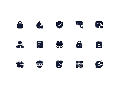 Security Icons cctv figma icon icon pack icon set iconography icons illustration lock protection qr code security security icon security password solid vector