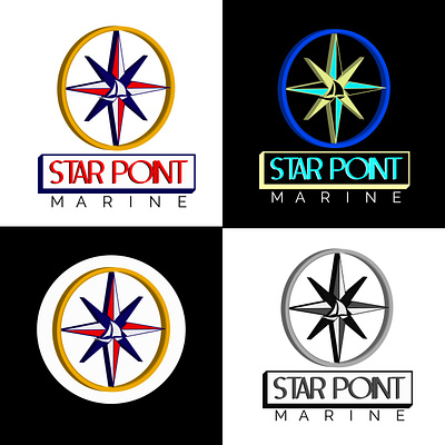 Boat Logo: STAR POINT MARINE branding design logo typography