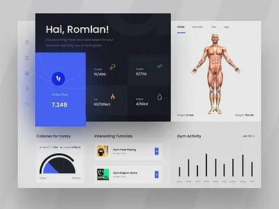 Healthy Fitness Dashboard Design admin panel animation branding dotpixel agency fitness fitness app fitness center fitness club fitness dashboard graphic design gym website management medical medical dashboard minimal dashboard motion graphics product design saas product design ui website design