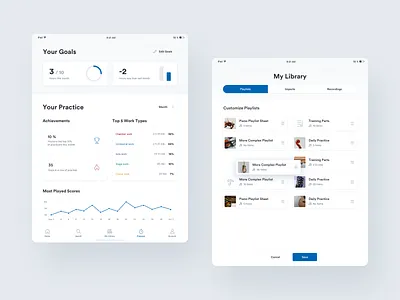 Enote | Goals & Library app app ui app ux application design enote library music notes responsive user experience user interface
