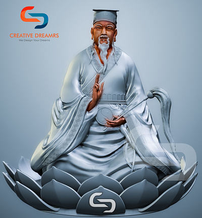 Chinese God Man - 3D Character Design 3d 3d character design character designing greymodel modeling printing rendering sculpting visualization