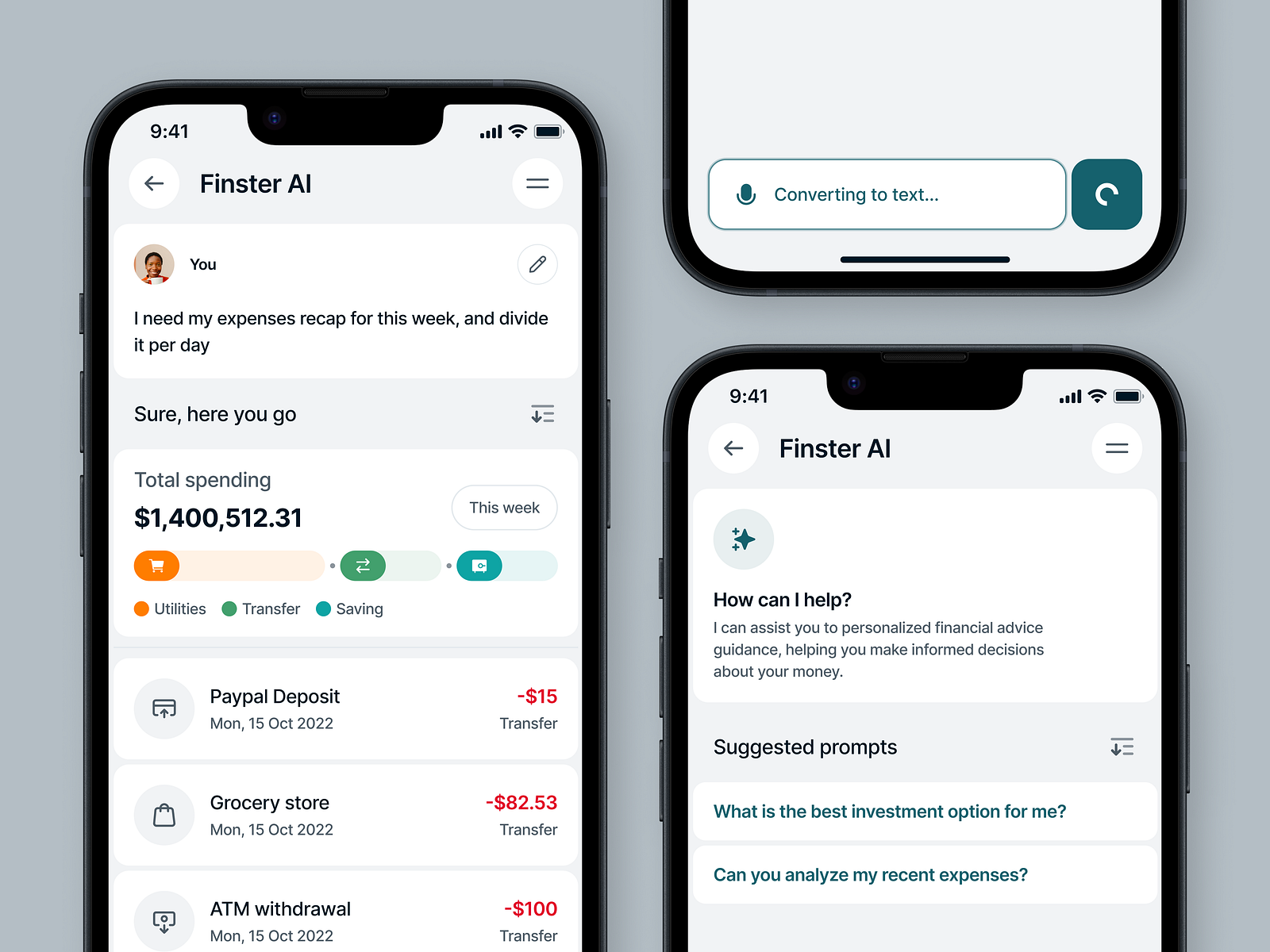 Finster: AI Integrated Fintech Mobile App by Keitoto on Dribbble