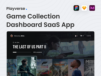 Playverse - Game Collection Dashboard Saas Apps dashboard layout dashboard ui desktop game game dashboard ipad ui design ui kit ux design web app