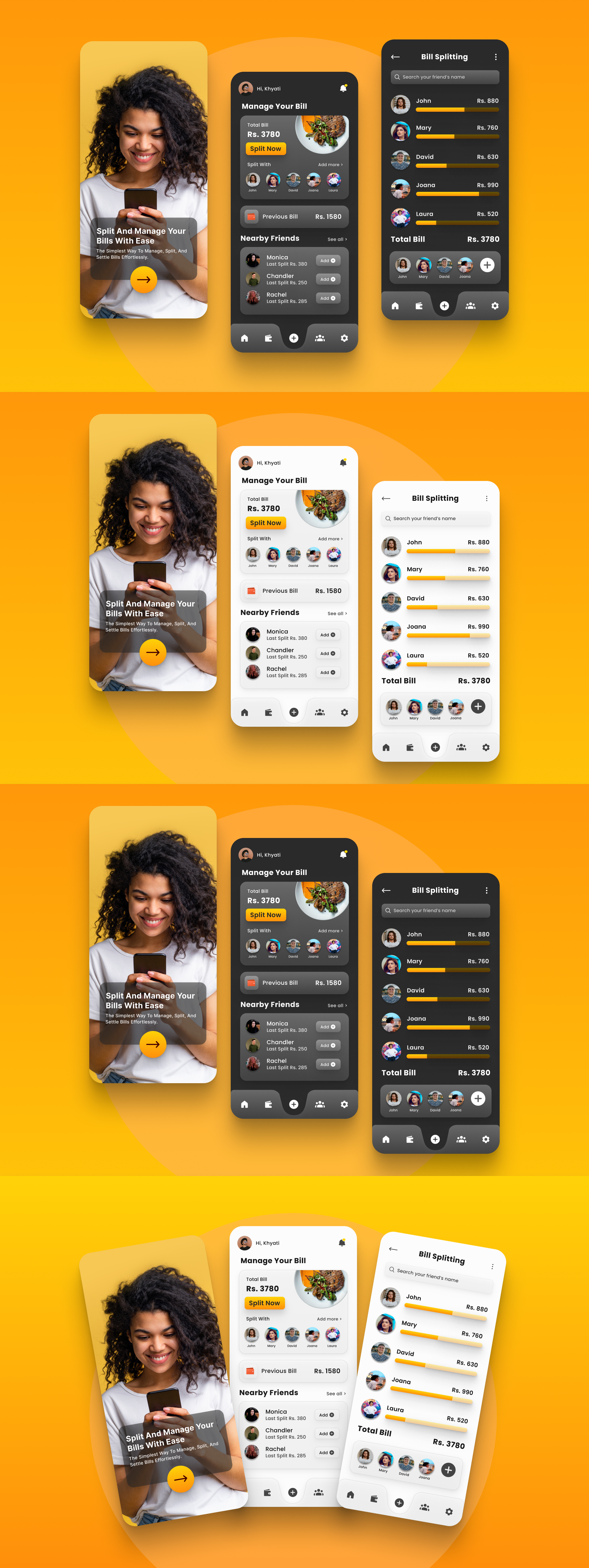 Bill Split App Concept design designconcept dribbblecommunity figma figmadesign mobileapp mobileui ui uidesign uidesigner uitips uitrends uiux uiuxcommunity uiuxinspiration userexperience userinterface userinterfacedesigner uxtrends