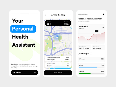 Personal Healthcare Assistant Mobile App ai app app design digital health app ehealth app fitness health health care app health care innovation app health care management app health tech app medical medical technology meditation mental health ux virtual health care app