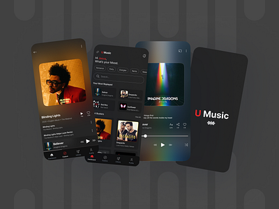 Music App - U Music branding graphic design logo mobiledesign music musicplayer ui uidesign ux