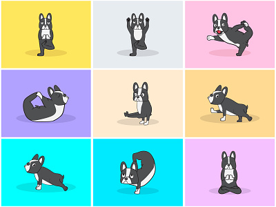 Yoga Dog Part-7 | Morning Yoga with Boston Terrier🧘‍♀️🌿⚡️ art bostonterrier calm cartoon dog energetic fitness funny health illustration lifestyle mascot meditation pet relaxing sticker vector yoga yoga pose yogi