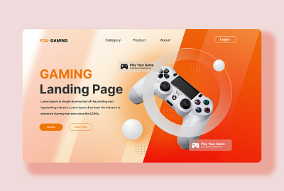 Gaming Landing Page gaming illustrator landing page page web