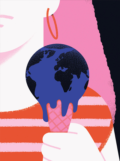 Editorial illustration for Glamour magazine #2 art climate colorful design editorial environment global warming illustration planet vector