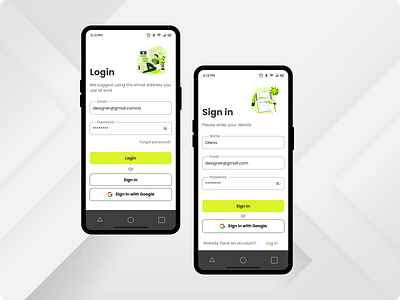 Login / Register - Mobile App ui