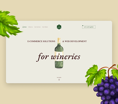 Winery landing page animation branding landing page ui wineries winery