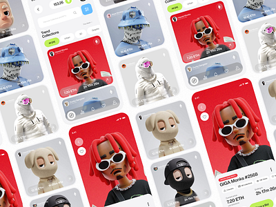 UI Design concept for an NFT app app