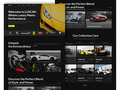 🚘LUXCAR app design application automotive car car dealer car rental company design ecommerce landing page luxury car showroom ui uiux ux website