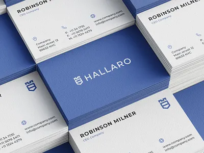 Business Card Design for Hallaro blue brandidentity branding business card business card design business cards businesscard card creative creativity design designer graphic design logo minimal modern print design stationary stationary design typography