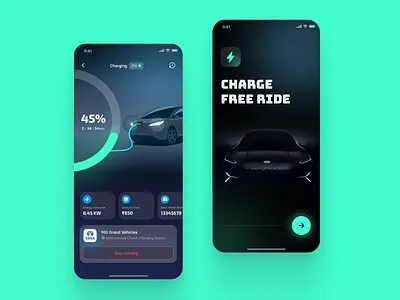 EV Charging app app dark theme design dribbble electric vehicle ev ev charging illustration ios trend ui ux