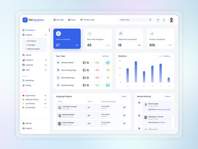 Task and Project Management system Admin Dashboard UI admin administrator adminui concept dashboard dribbble figma graph interface management mockup panel product project system task uidesign uiux userinterface webapp
