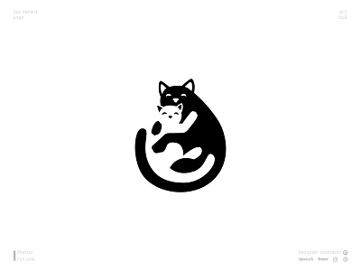 Cat Parent branding cat cute design icon illustration logo logodesign logotype minimal mom mother parent pet vector