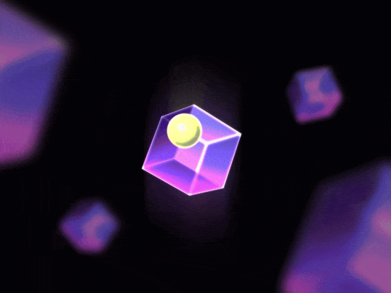 Cube and ball loop animation 2d animation ball cube explainer geometry gif graphic loop lottie motion sticker ui video website