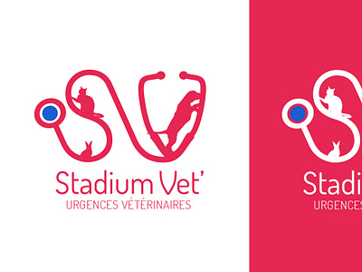 Stadium Vet' veterinary clinic logo animals branding clinic graphic design logo vector veterinary