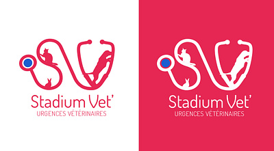 Stadium Vet' veterinary clinic logo animals branding clinic graphic design logo vector veterinary