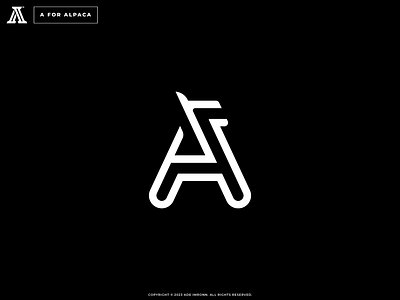 A FOR ALPACA a alpaca animal design icon illustration letter lettering llama logo mark monogram typography