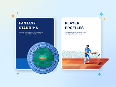 Cricket match advertisement batsman card illustration cricket cricket fever design digital illustration graphic design illustration player stadium ui