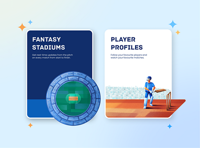 Cricket match advertisement batsman card illustration cricket cricket fever design digital illustration graphic design illustration player stadium ui