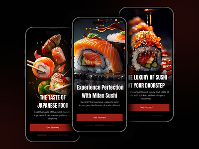 Onboarding Sushi Mobile App app apps mobie app mobile mobile app onboarding sushi ui ux uiux