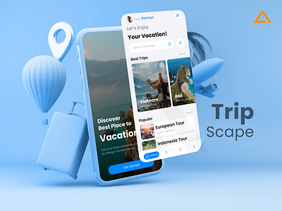 TripScape - Travel App Design✈️🧳 app app design app development graphic design travel travel app uiux