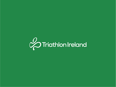 Triathlon Ireland _ Horizontal version biking bitcoin branding charge clover crypto identity ireland ironman logo minimal race run runnerr running simple sport swimming trail triathlon
