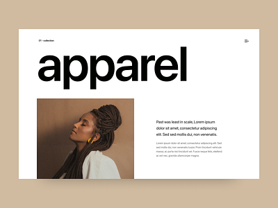 Apparel branding design fashion header minimal shop typography ui ux web