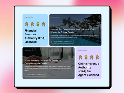 Tax consulting firm - Resources for you section design graphic design ui ux web3