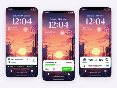 Live Activity iPhone Concept betclic betting champions league golden state home screen ios iphone live activity mobile app nba netflix product design shopping soccer sport transport tv show ui ux white theme