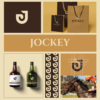 Jockey - Logo Design with Letter J + Horse Face Concept adobe animation branding design graphic design illustration logo ui ux vector