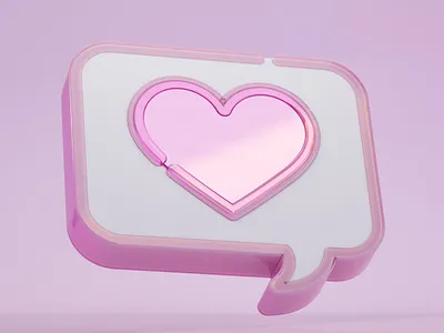 heart message box 3d blender graphic design ui