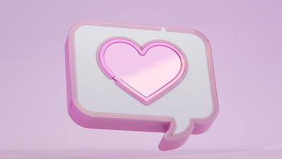 heart message box 3d blender graphic design ui