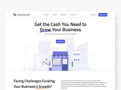 Funding Company Landing Page blue branding funding graphic design ui uiinspiration ux webdesign