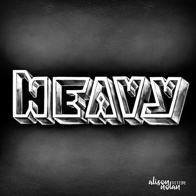 Heavy Chalk lettering black and white chalk design drawing challenge hand drawn hand lettering heavy type illustration procreate