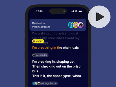 Remote karaoke with friends animation app concept dark design interaction ios karaoke mobile singing ui ux