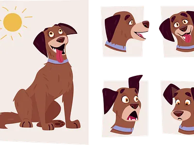 Dog 2d illustration animals character children illustration color cute design dog emotion funny illustration personage pets puppy web illustration
