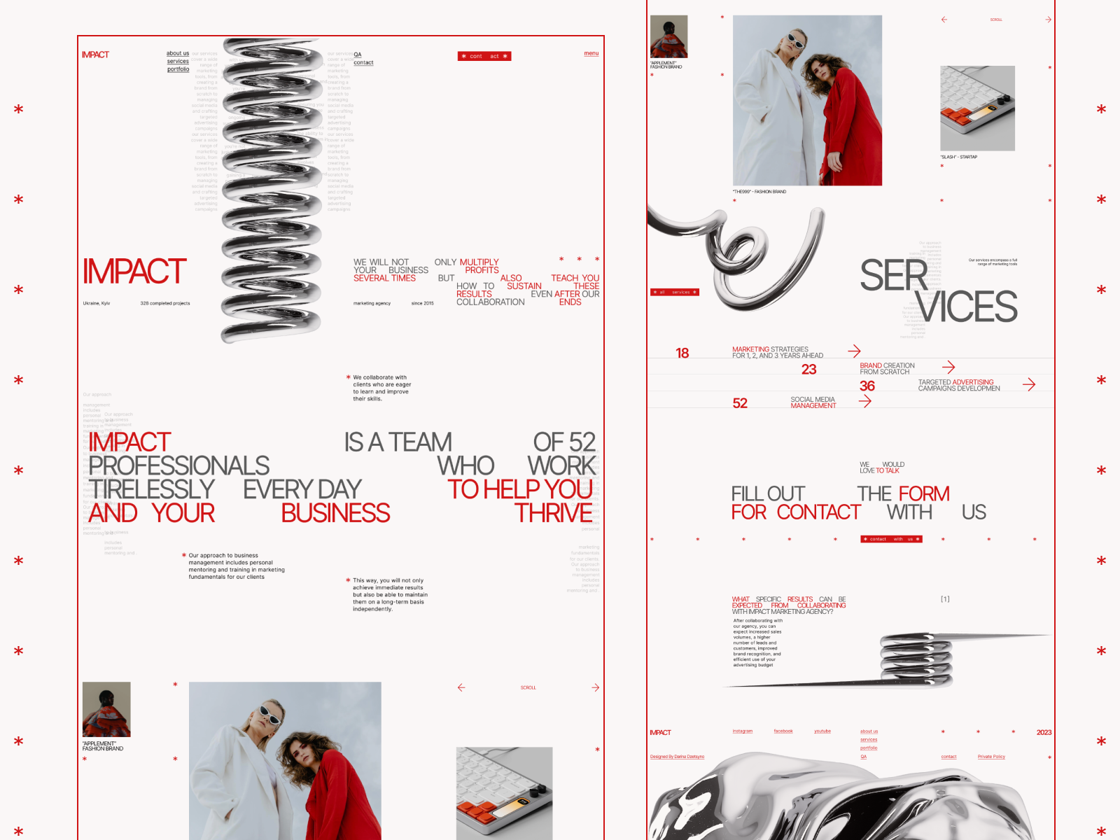 Main page website | Marketing agency 3d branding e commerce graphic design landing page site ui web design web designer website