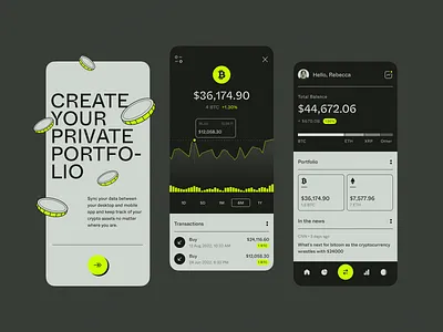 Crypto service - Mobile app app app design blockchain crypto crypto wallet cryptocurrency mobile app mobile app design mobile design mobile ui wallet